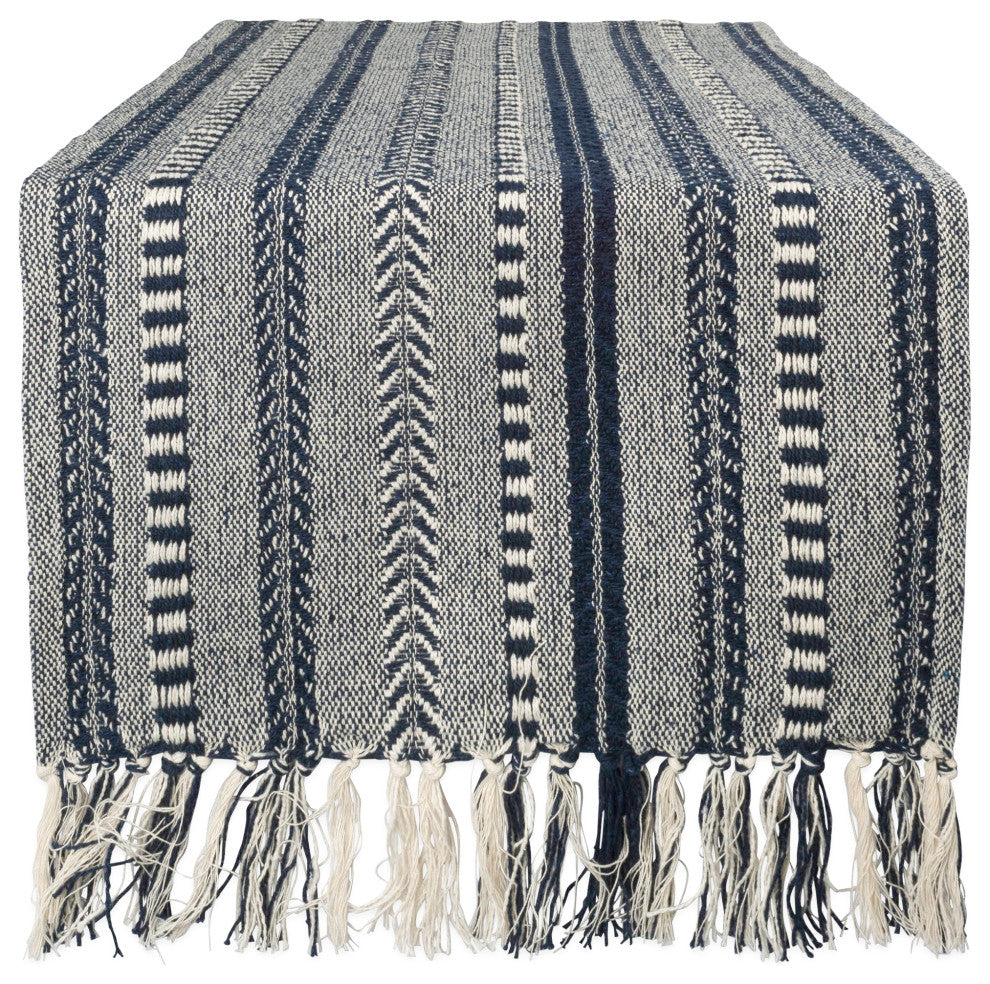 DII Navy Braided Stripe Table Runner