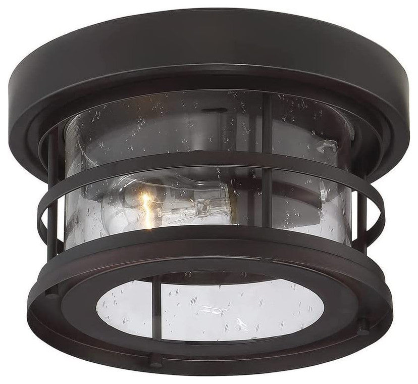 Bronze Glass Ceiling Light Fixture, Industrial, Farmhouse