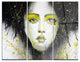 "Girl With Yellow Eye line Large" Digital Metal Wall Art, 3 Panels, 36"x28"