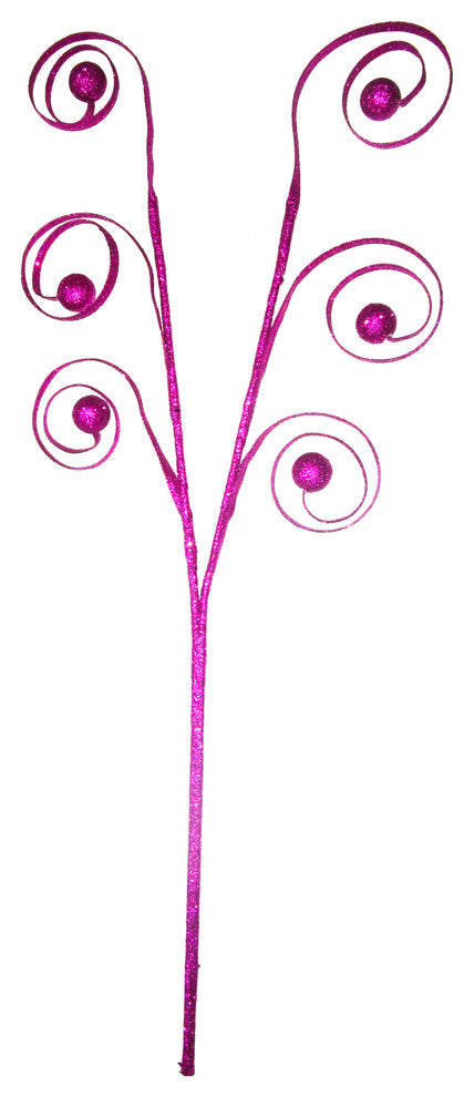 22" Pink Flat Ribbon Pick With Pink Glitter