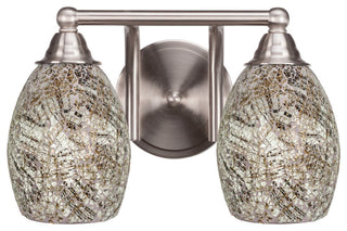 Paramount 2-Light Bath Bar, Brushed Nickel, 5" Natural Fusion Glass