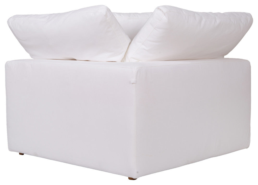 First of A Kind Clay Corner Chair Livesmart Fabric White