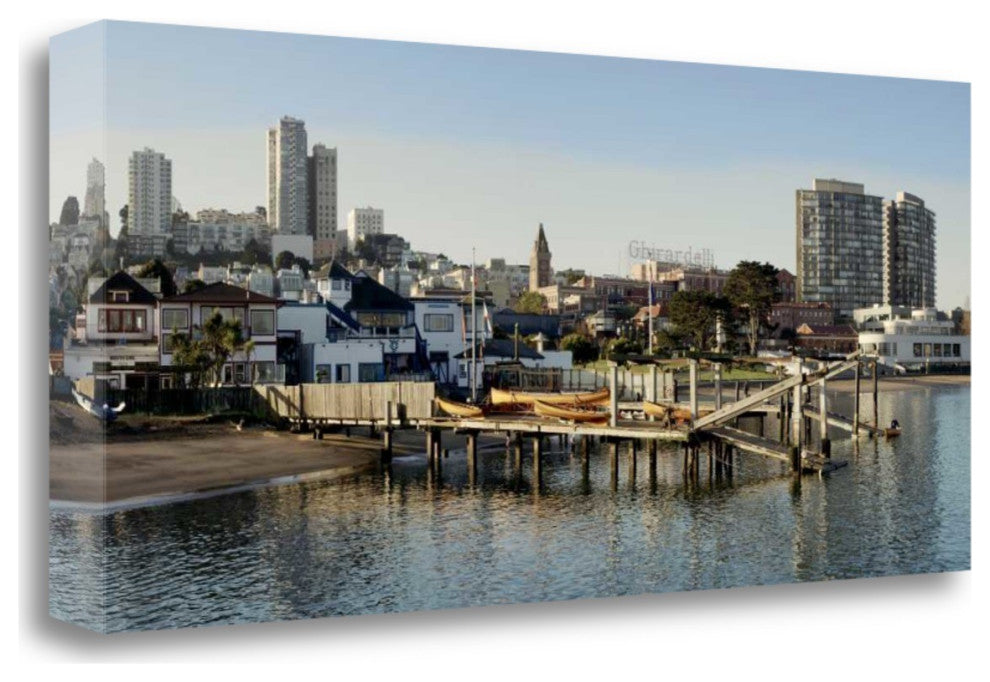 City Alongside the River 1 Giclee Wrap Canvas Wall Art