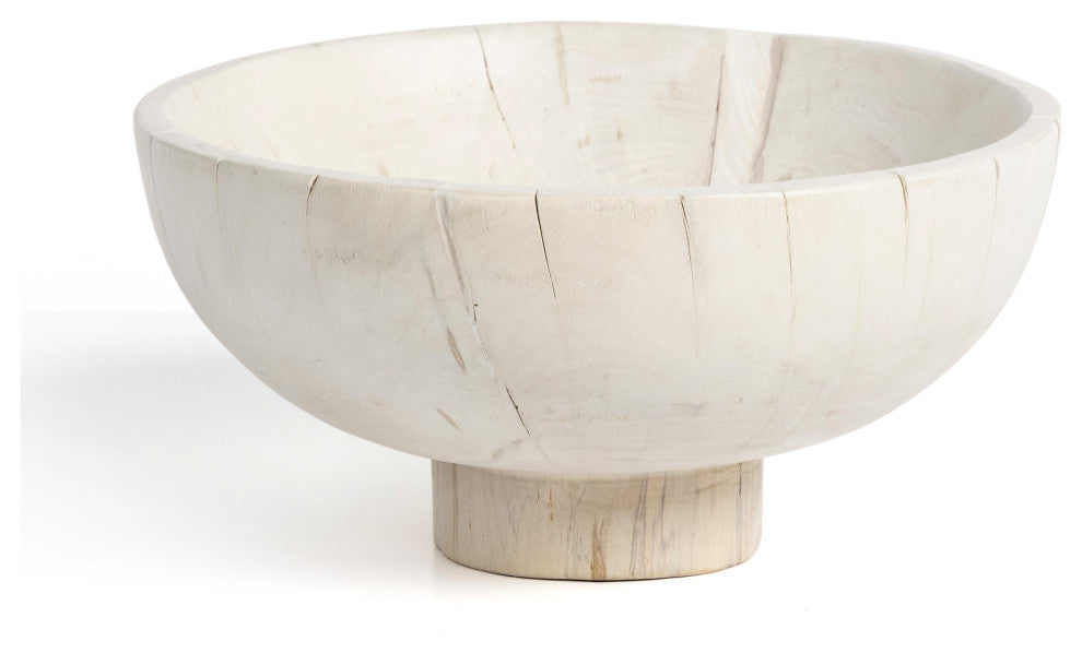 Turned Pedestal Bowl-Ivory