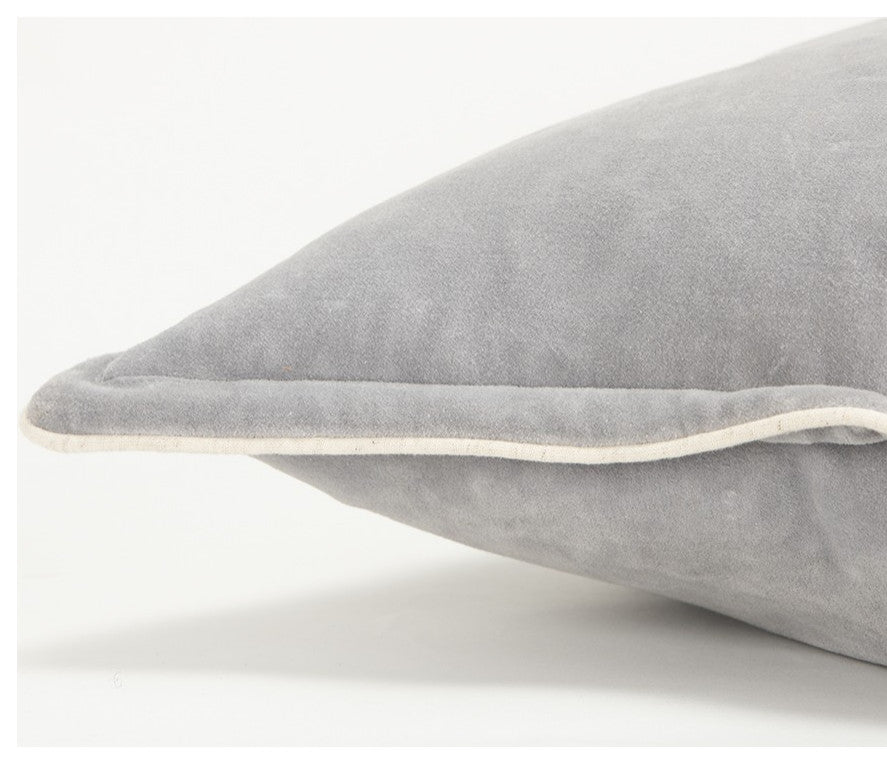 Gray Solid Modern Velvety Throw Pillow