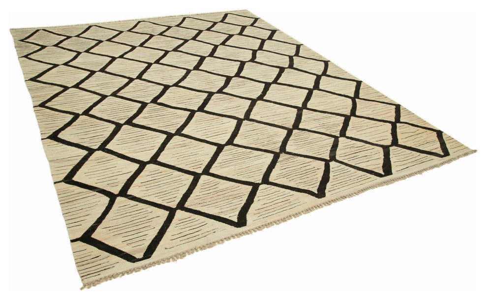 Rug N Carpet - Handmade Turkish 8' 1'' x 10' 0'' Modern Design Wool Kilim Rug