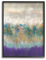 Elegant Purple Grey Gold Brush Stroke Abstract Painting,1pc, each 16 x 20