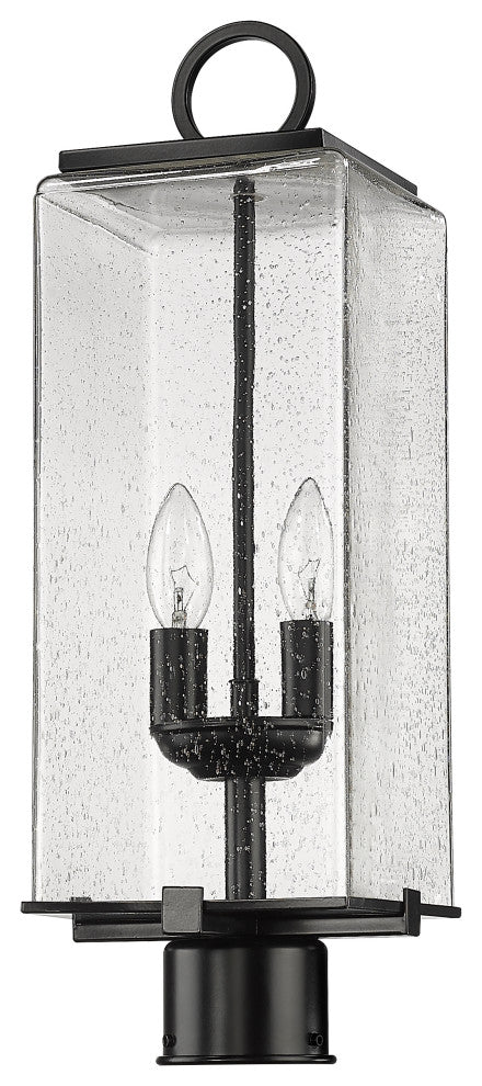 Zlite 592PHMR-BK 2-Light Outdoor Post Mount Fixture, Seedy