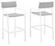 Raleigh Outdoor Patio Aluminum Bar Stool Set of 2 White Gray