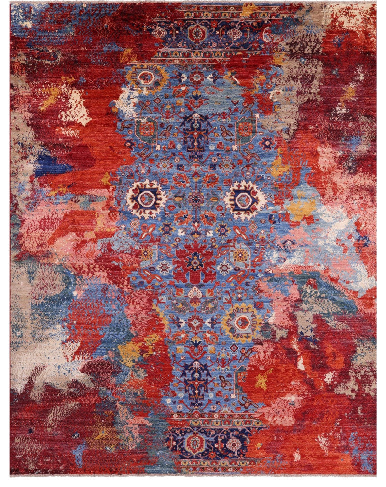 9' 0" X 11' 10" Fine Serapi Modern Hand-Knotted Rug - Q12416