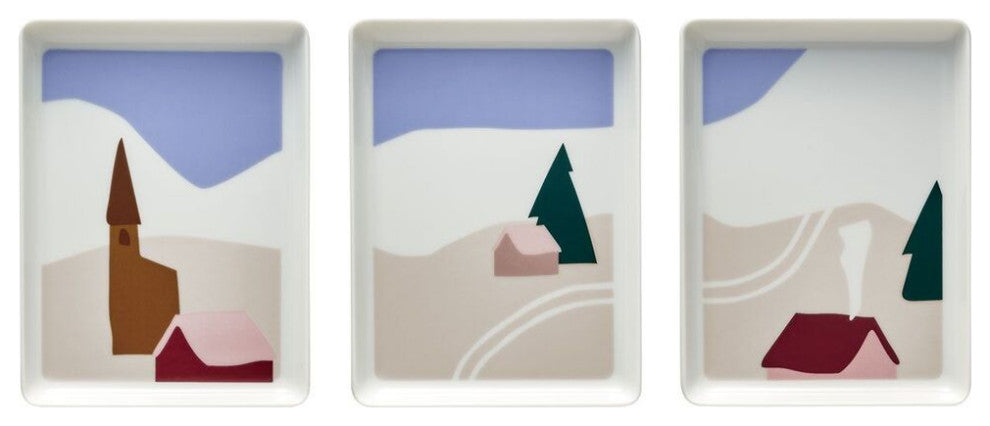 Degrenne Destination Mer Gift Box Of 3 Rectangular Shared Plate 16x12 CM