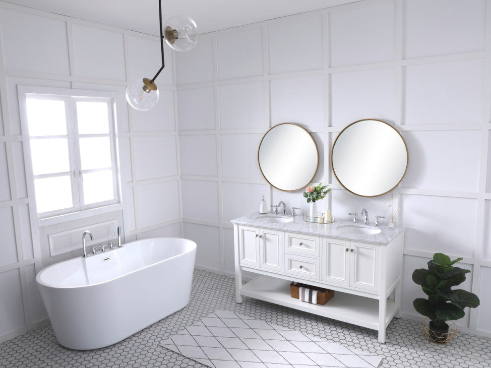 Home Living 60" Double Sink Bathroom Vanity Set, White
