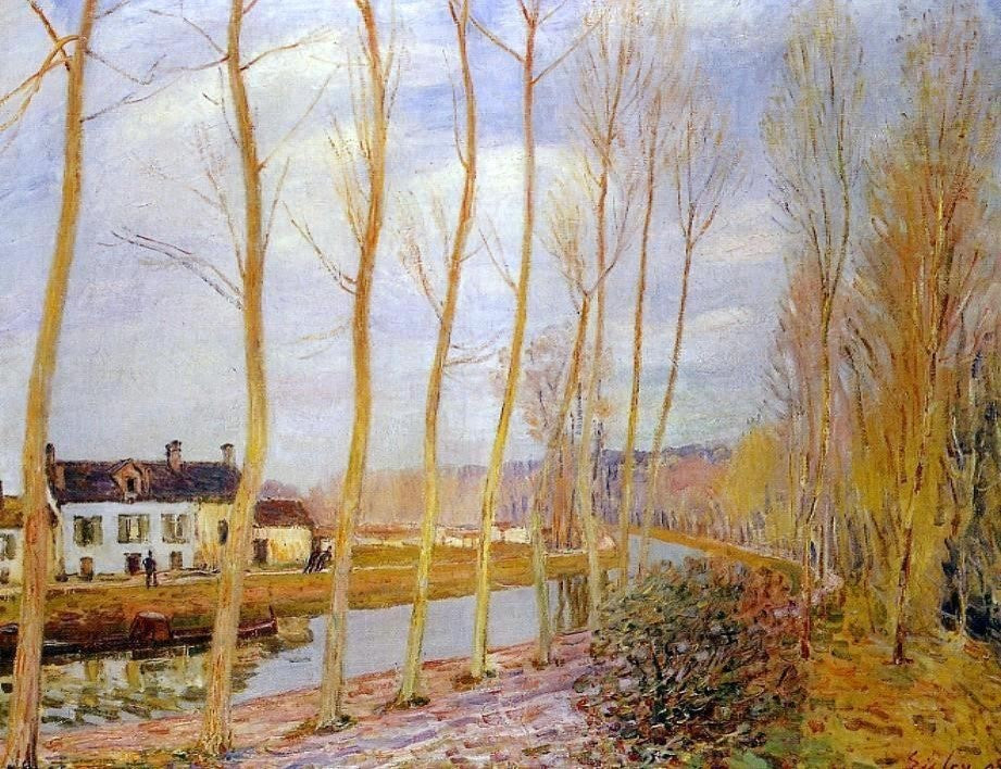Alfred Sisley The Loing Canal at Moret, 21"x28" Wall Decal