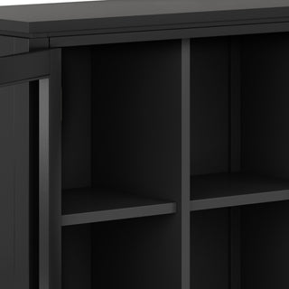 Close-up interior view on white background, focusing on shelves.