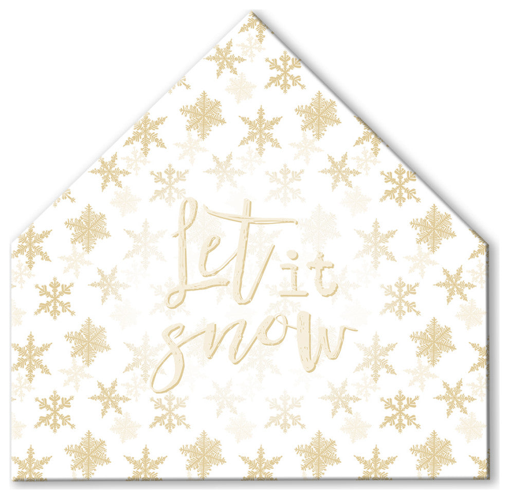 Cream Snowflakes 12x12 House Shaped Canvas