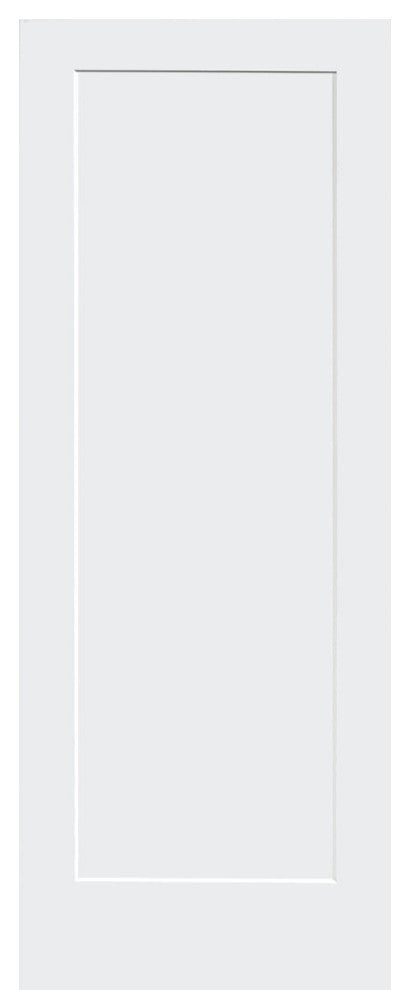 1-Panel Kimberly Bay Door, Interior Slab Shaker, White, 1.375"x24"x80"