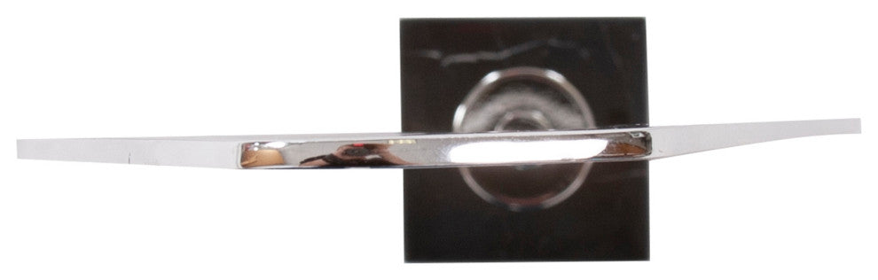 Tall Chrome Geometric Sculpture on Black Marble Base