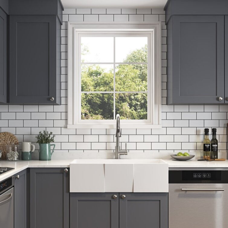 Matte White 3" X 6" Aluminum Peel & Stick Subway Tile, 1 box