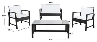 Safavieh Krissy Living Set, Black/White