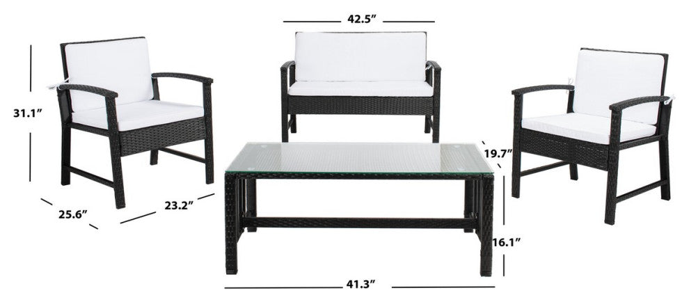 Safavieh Krissy Living Set, Black/White