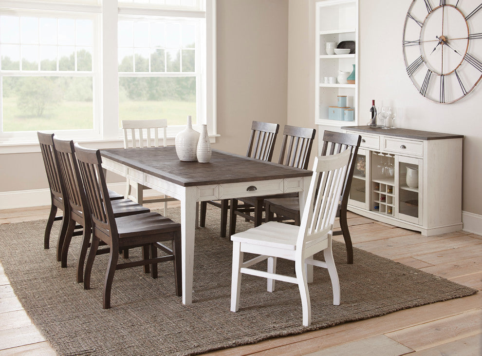 Cayla Table Dark Oak and White
