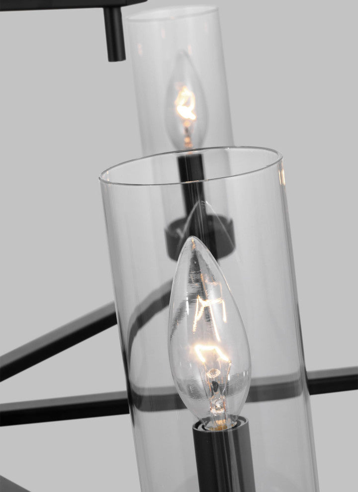 Zire Nine Light Chandelier, Midnight Black