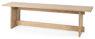 Aida Light Brown Solid Wood Dining Bench