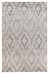 Bamboo Silk Hand-Knotted Light Silver/Gray Area Rug, 8'x10'