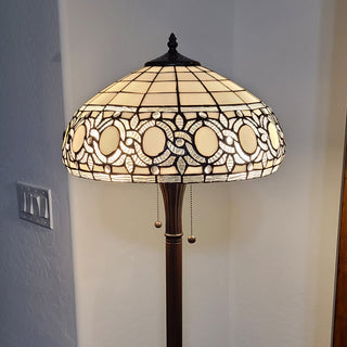 Tiffany Style 2 Light Old Fashioned Floor Lamp, 62" Tall