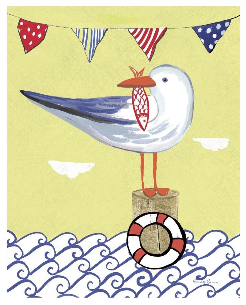 "Coastal Bird II" Digital Paper Print by Farida Zaman, 22"x26"