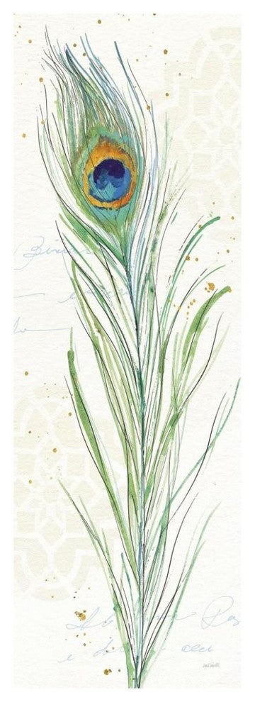 "Peacock Garden VI" Digital Paper Print by Anne Tavoletti, 26"x74"