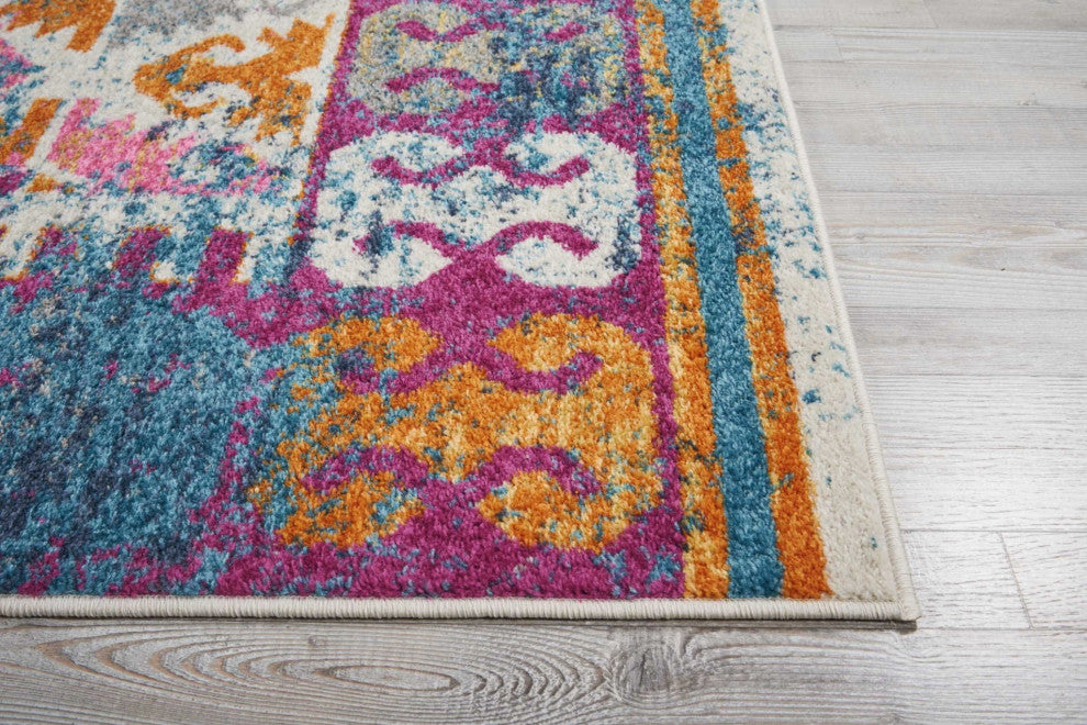 8' X 10' Ivory Geometric Power Loom Area Rug