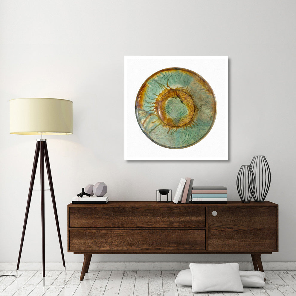 "Green and Brown Bowl" Print 10th Century Persian Artisan, 42"x42"