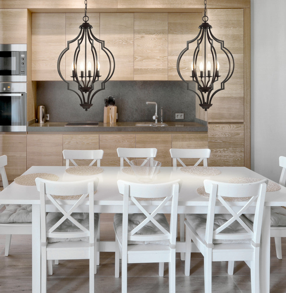 Selema 4-Light 19" Adjustable Ogee Lantern LED Pendant, Bronze by JONATHAN  Y