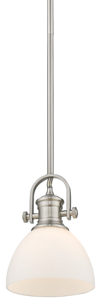Hines Mini Pendant, Pewter, Opal Glass
