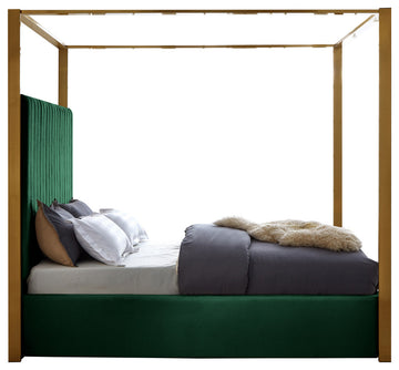 Jones Upholstered Bed, Green, King, Velvet