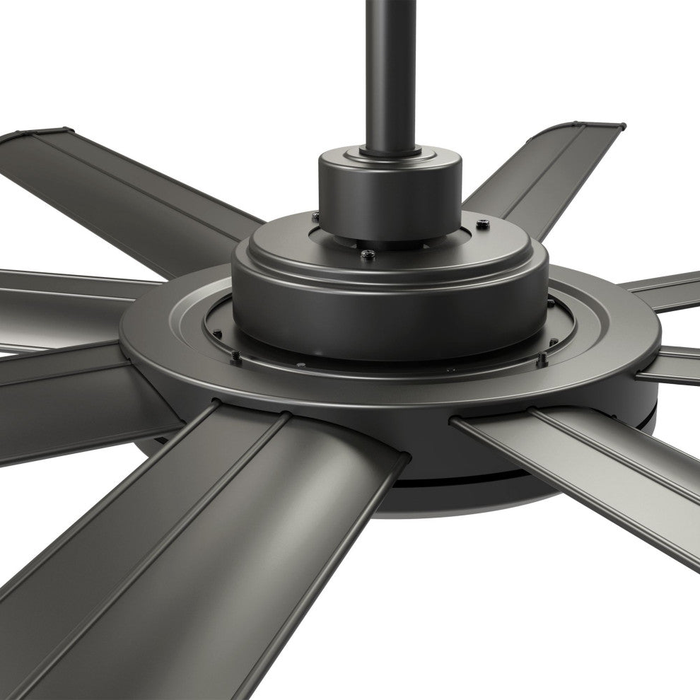 60 in Matte Black Modern Ceiling fan with 8 Blades, Remote Control