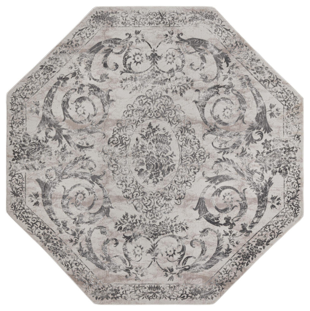 Unique Loom Diana Finsbury Rug, Gray, 5'3"x5'3" Octagon
