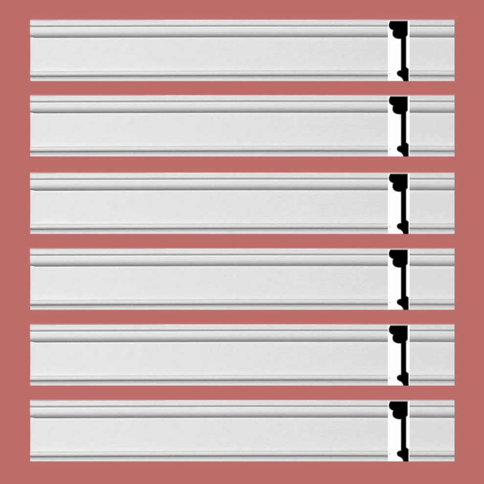 Crown Molding White Urethane Charlottes  Design 6 Pcs   564" Length
