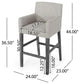 Chaparral Contemporary Fabric Upholstered Wood 30.5" Barstools, Set of 2, Light Gray/Gray