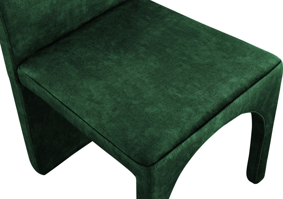 Summer Velvet Upholstered Dining Arm Chair (Set of 2), Green, Side Chair