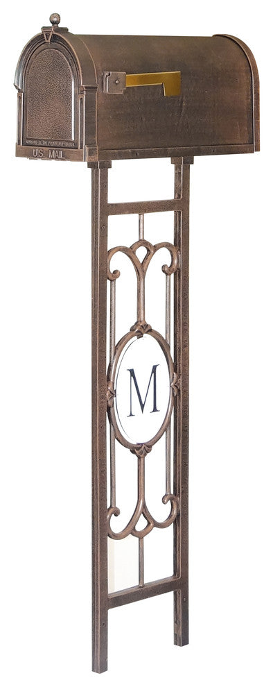 Berkshire Curbside Mailbox with Monogram Mailbox Post