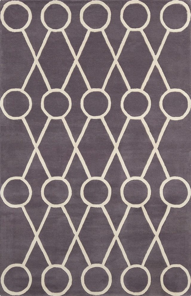 Stella Contemporary Area Rug, Dark Gray and Cream, 8'x10'