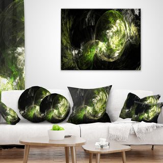 Billowing Smoke Green Abstract Throw Pillow, 16"x16"