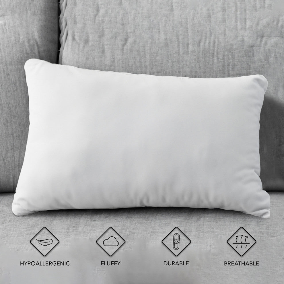 A1HC Throw Pillow Insert Down Alternative Extra Filled, Single, 12"x20"