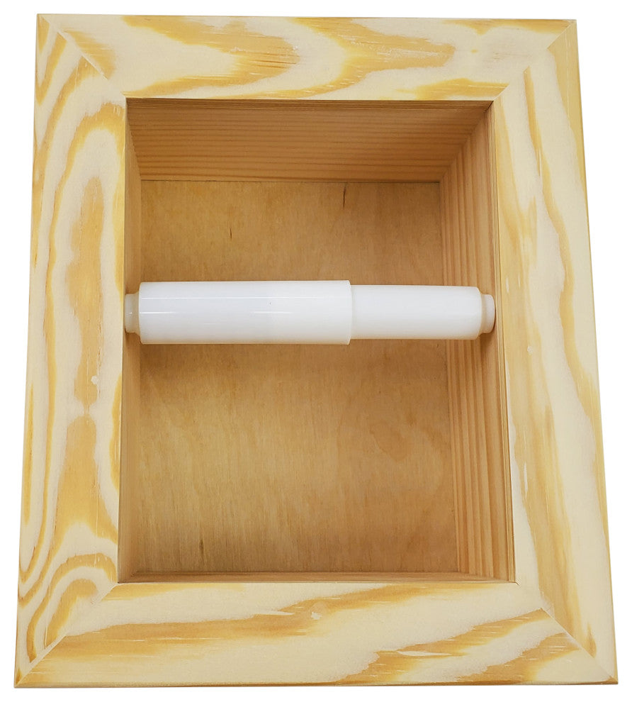 Tampa Recessed Solid Wood Toilet Paper Holder 7 x 8.5, Unfinished