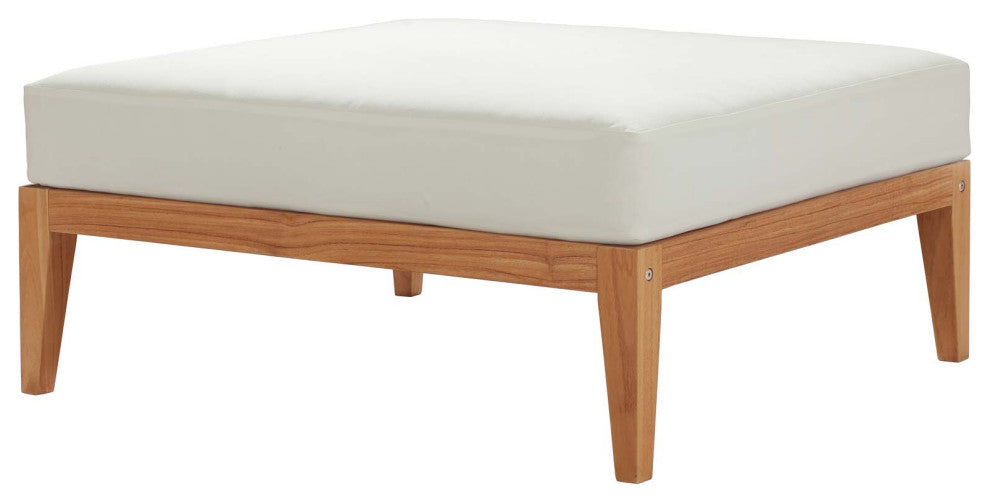 Outdoor Patio Lounge Sofa, Chair and Coffee Table Set, Wood, Natural White