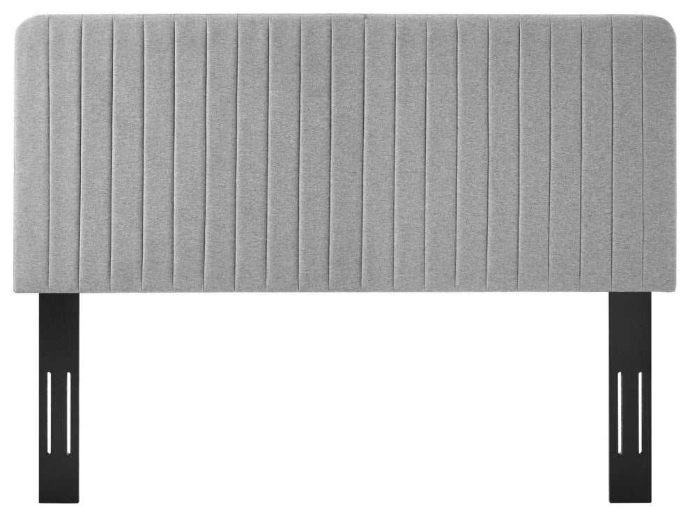Tufted Headboard, Twin Size, Fabric, Light Gray, Modern Contemporary