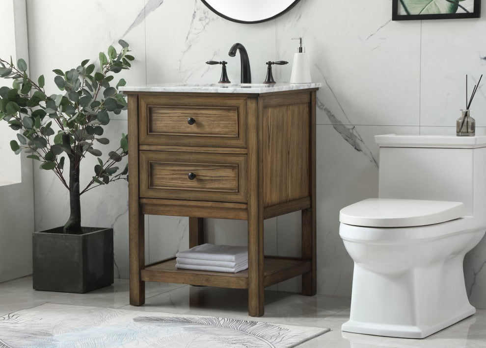 Elegant VF27024DW 24" Single Bathroom Vanity, Driftwood