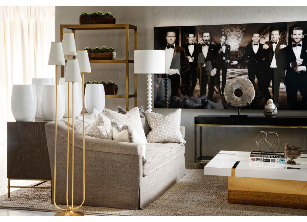 Four Linen Shades Modern Floor Lamp | Andrew Martin Montreuil